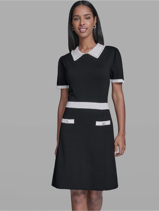 Karl Lagerfeld Dresses & Skirts - KARL LAGERFELD PARISWomen's Contrast Collared Sweater Dress M